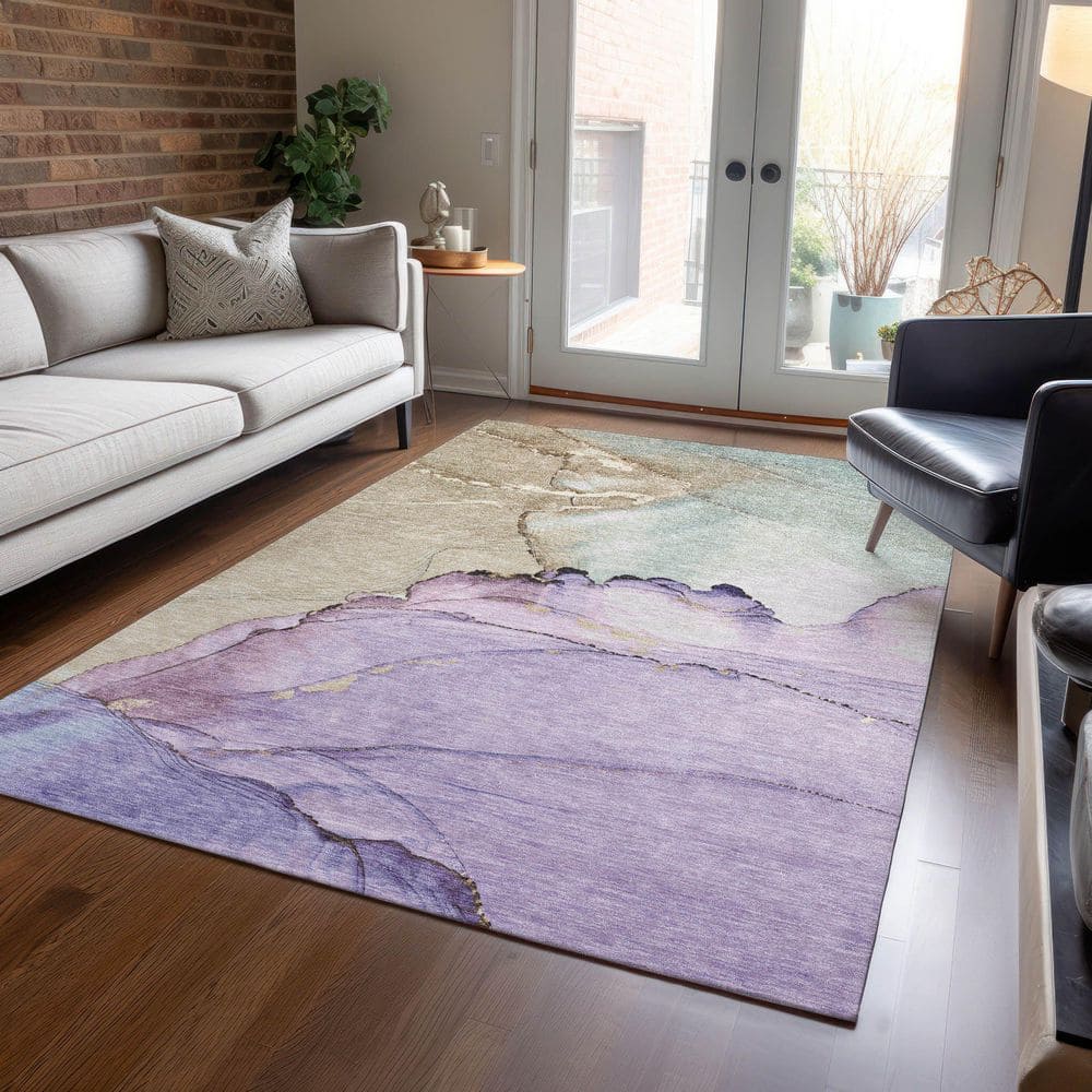 Chantille Machine Washable Indoor/Outdoor Abstract ACN1783 Lavender 9 ft. x 12 ft. Area Rug price history on PriceWatchPro