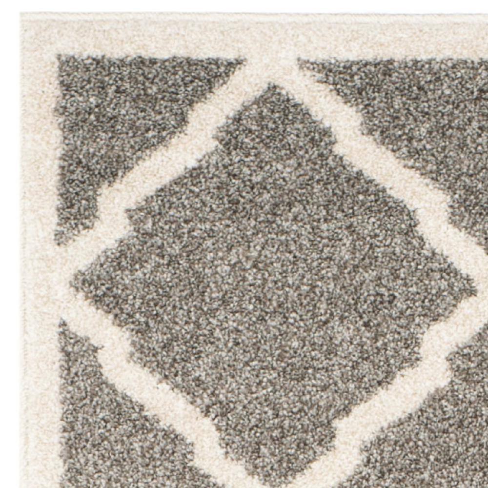 Gray Geometric Reversible Synthetic Area Rug