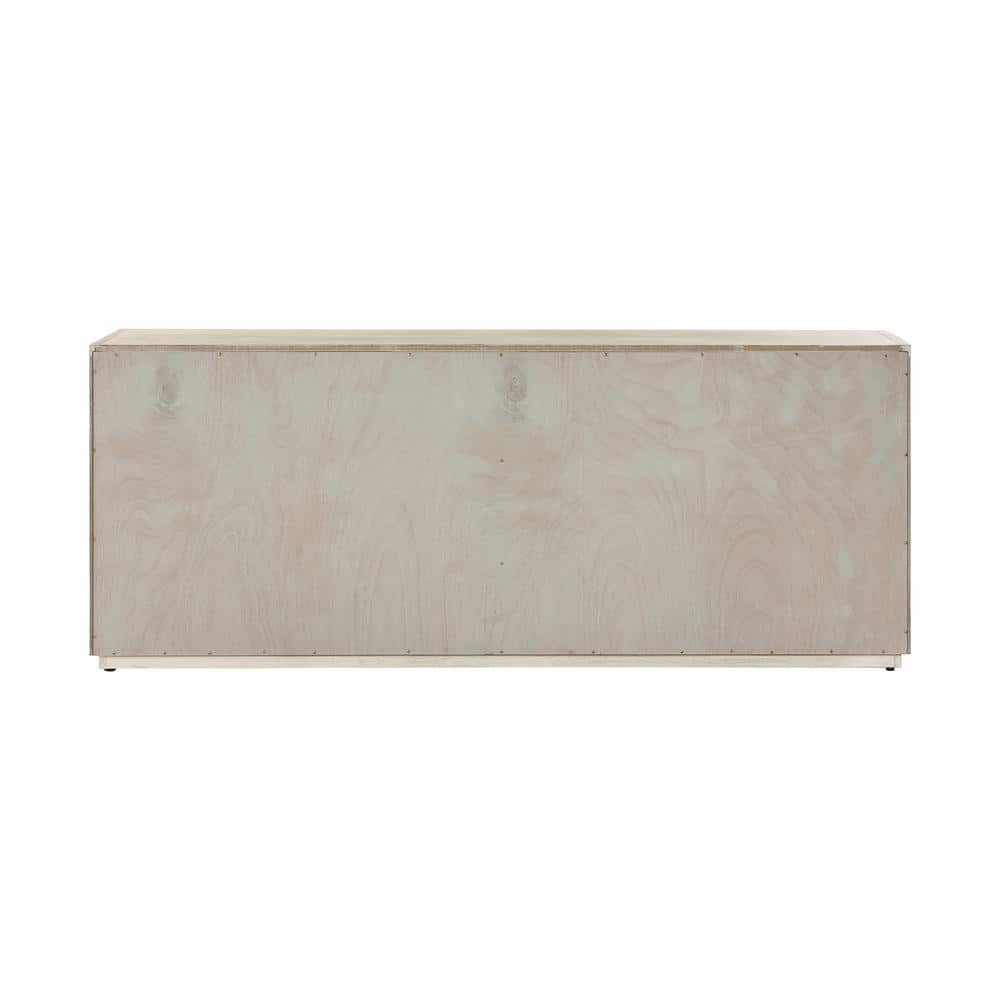 Abbey Silver Grey Oak 4-Door Sideboard with Stainless Steel Handles