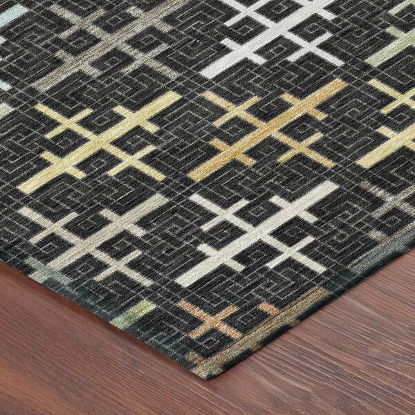 Chantille Machine Washable Indoor/Outdoor Abstract ACN2850 Black 2 ft. x 3 ft. Accent Rug