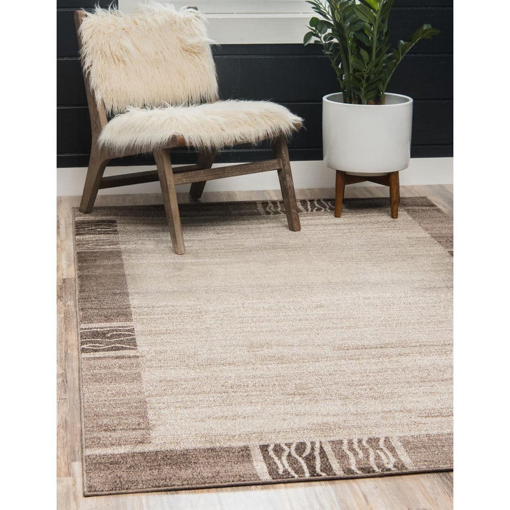 Del Mar Brown Tufted Rectangular Stain-Resistant Rug