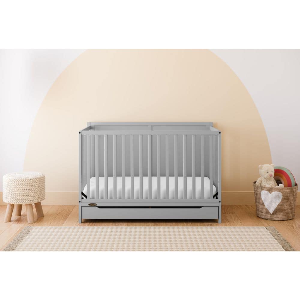 UPC 810003669087 product image for Melrose Pebble Gray 5-in-1 Convertible Crib with Drawer | upcitemdb.com