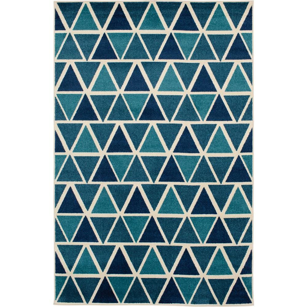 Tecopa Kinslarnie Blue 6 ft. 7 in. x 9 ft. 6 in. Geometric Polypropylene Indoor/Outdoor Area Rug price history on PriceWatchPro