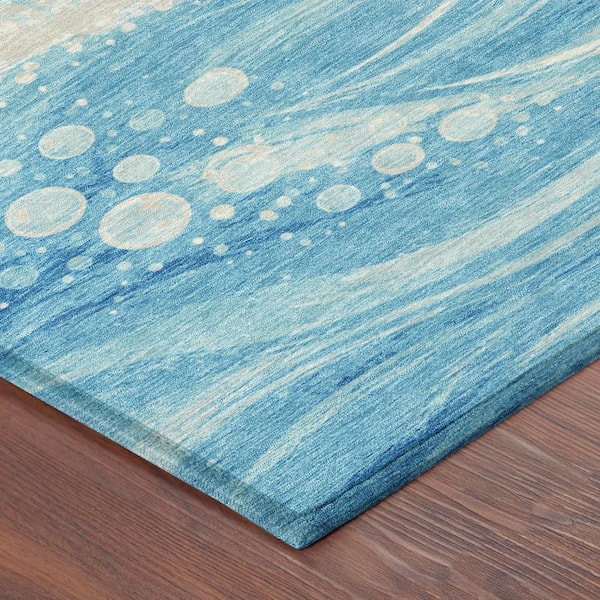 Chantille Machine Washable Indoor/Outdoor Abstract ACN2770 Sky 10 ft. x 14 ft. Area Rug