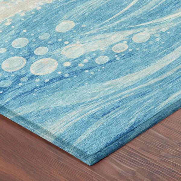 Chantille Machine Washable Indoor/Outdoor Abstract ACN2770 Sky 9 ft. x 12 ft. Area Rug