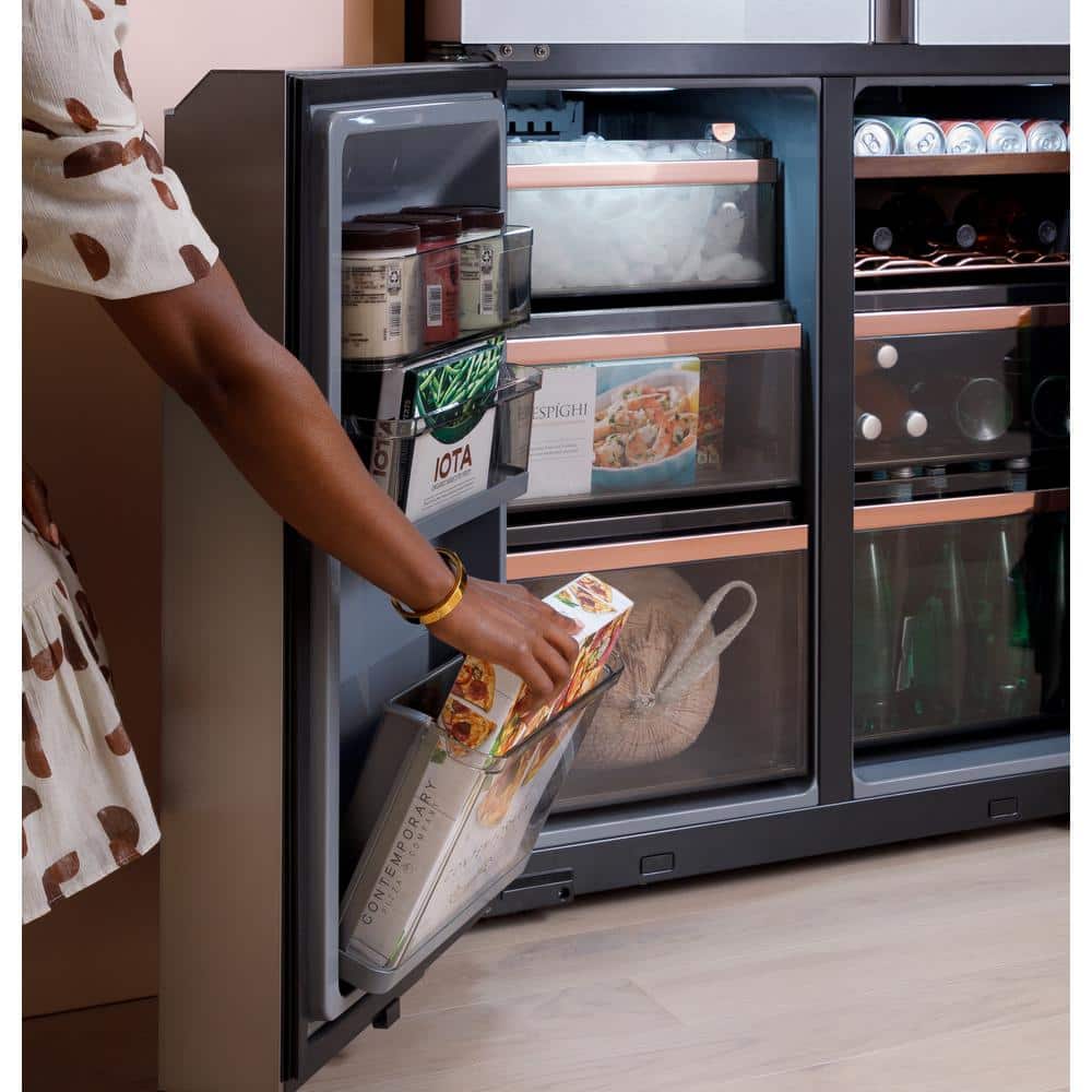 Platinum Glass 36" Smart Quad-Door Refrigerator with Ice Maker