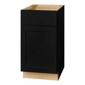 Avondale 18 in. W x 24 in. D x 34.5 in. H in Raven Black Ready to Assemble Plywood Shaker Base Kitchen Cabinet