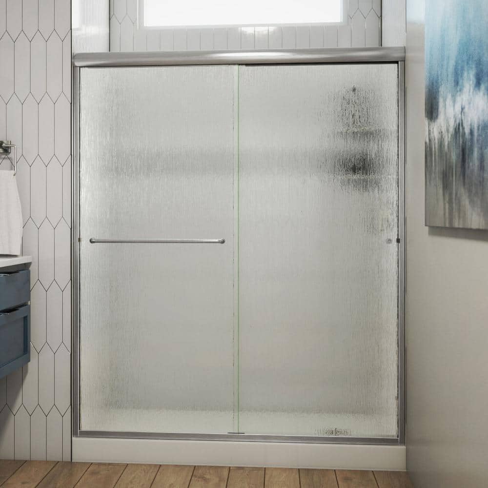 Alliance Pro 60" Brushed Nickel Semi-Frameless Sliding Shower Door