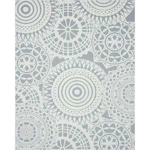 Breeze Geometric Blue 5 ft. x 8 ft. Indoor/Outdoor Area Rug