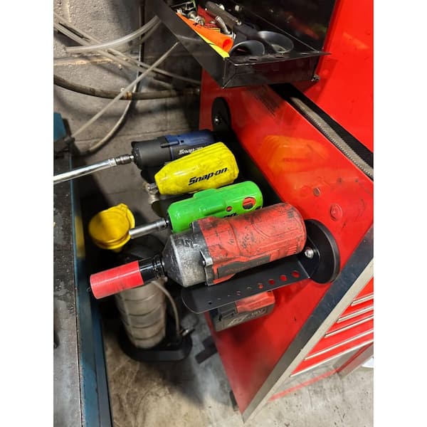 Black Steel Magnetic Power Tool Organizer Utility Storage Rack