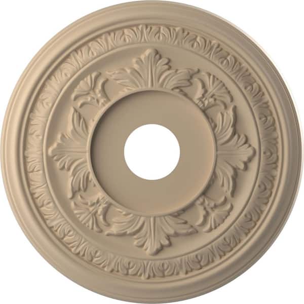Ekena Millwork 19 in. O.D. x 3-1/2 in. I.D. x 1 in. P Baltimore Thermoformed PVC Ceiling Medallion in UltraCover Satin Smokey Beige