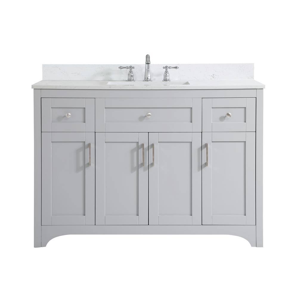 Simply Living 48 in. W x 22 in. D x 34 in. H Bath Vanity in Grey with Calac