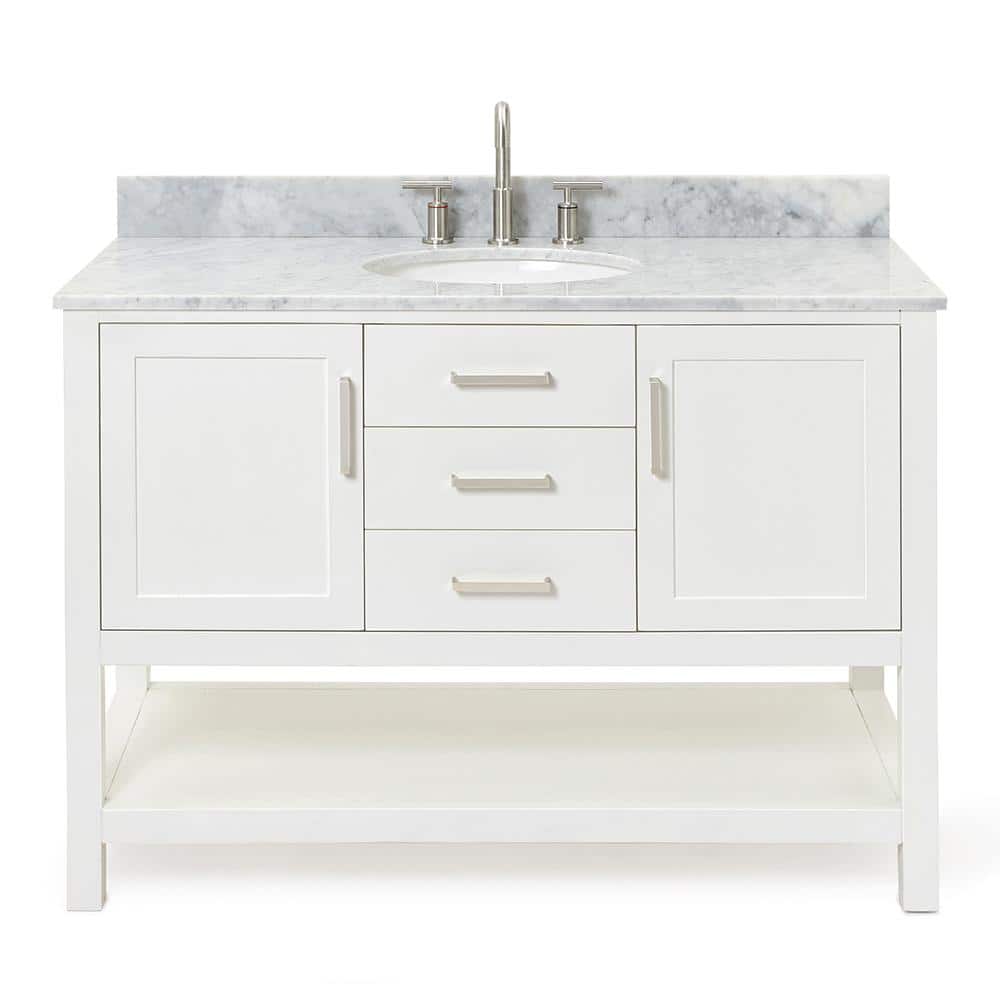 Bayhill 49'' White Marble Top Single Vanity