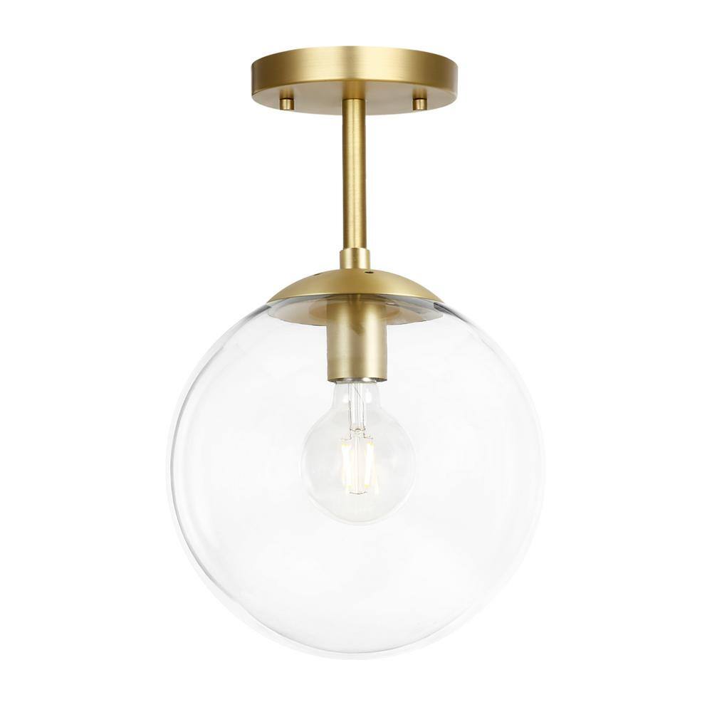 Zeno 1-Light Clear/Brass Globe Ceiling Light with Glass Shade price history on PriceWatchPro