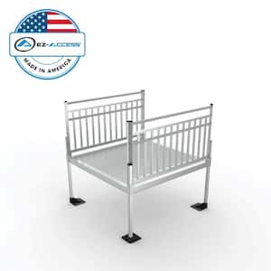 PATHWAY 3G 5 ft. x 5 ft. Expanded Aluminum Platform with Vertical Picket Handrails