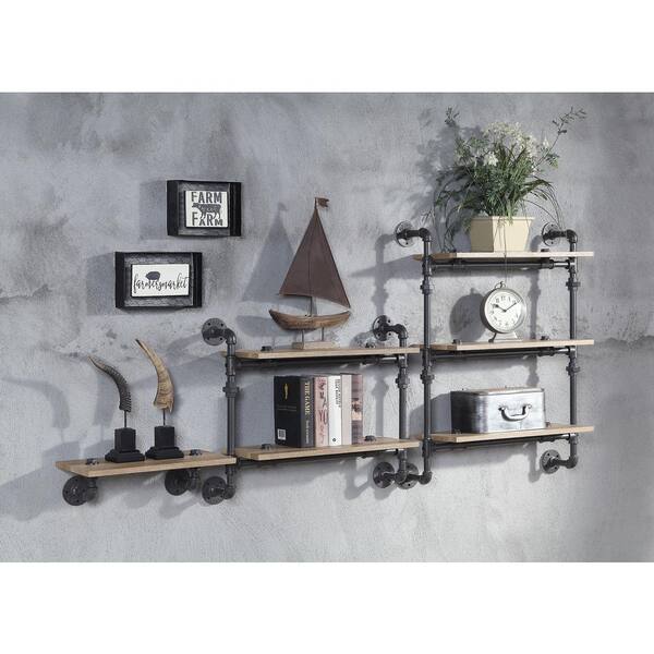 Acme Furniture Brantley 24 in. Oak 2-Shelf Wall Rack AC00735