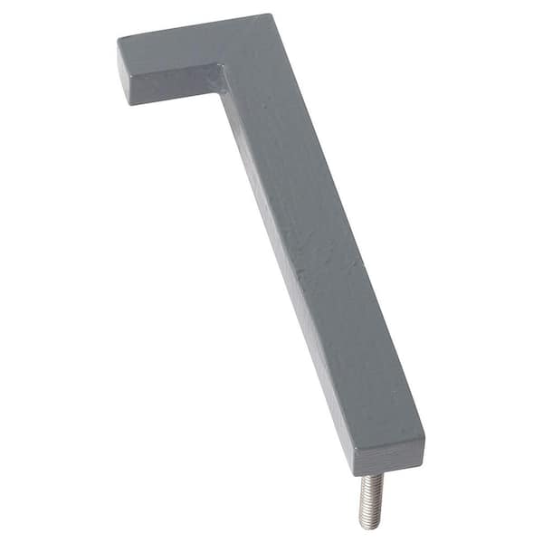 Montague Metal Products 4 in. Gray Aluminum Floating or Flat Modern House Number 1