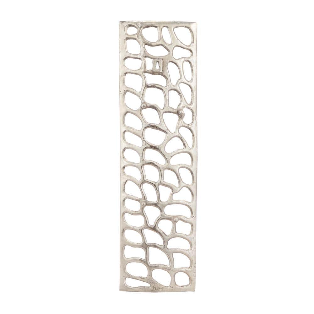 Silver Aluminum Abstract Cutout Wall Sculpture Set