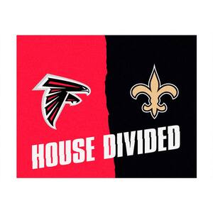 NFL Falcons/Saints Red House Divided 3 ft. x 4 ft. Area Rug