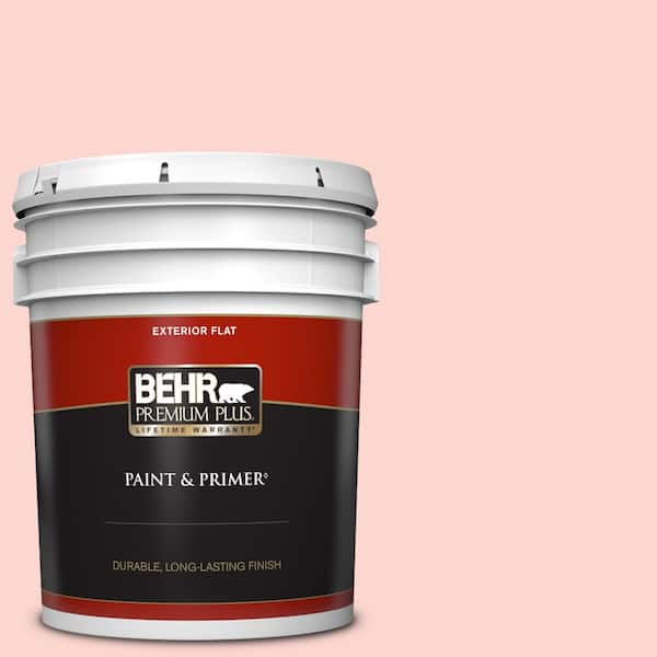 BEHR PREMIUM PLUS 5 gal. #170C-2 Creamy Peach Flat Exterior Paint & Primer