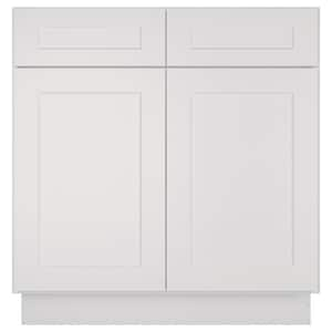 33 in. W x 24 in. D x 34.5 in. H in Shaker Dove Plywood Ready to Assemble Floor Sink Base Kitchen Cabinet