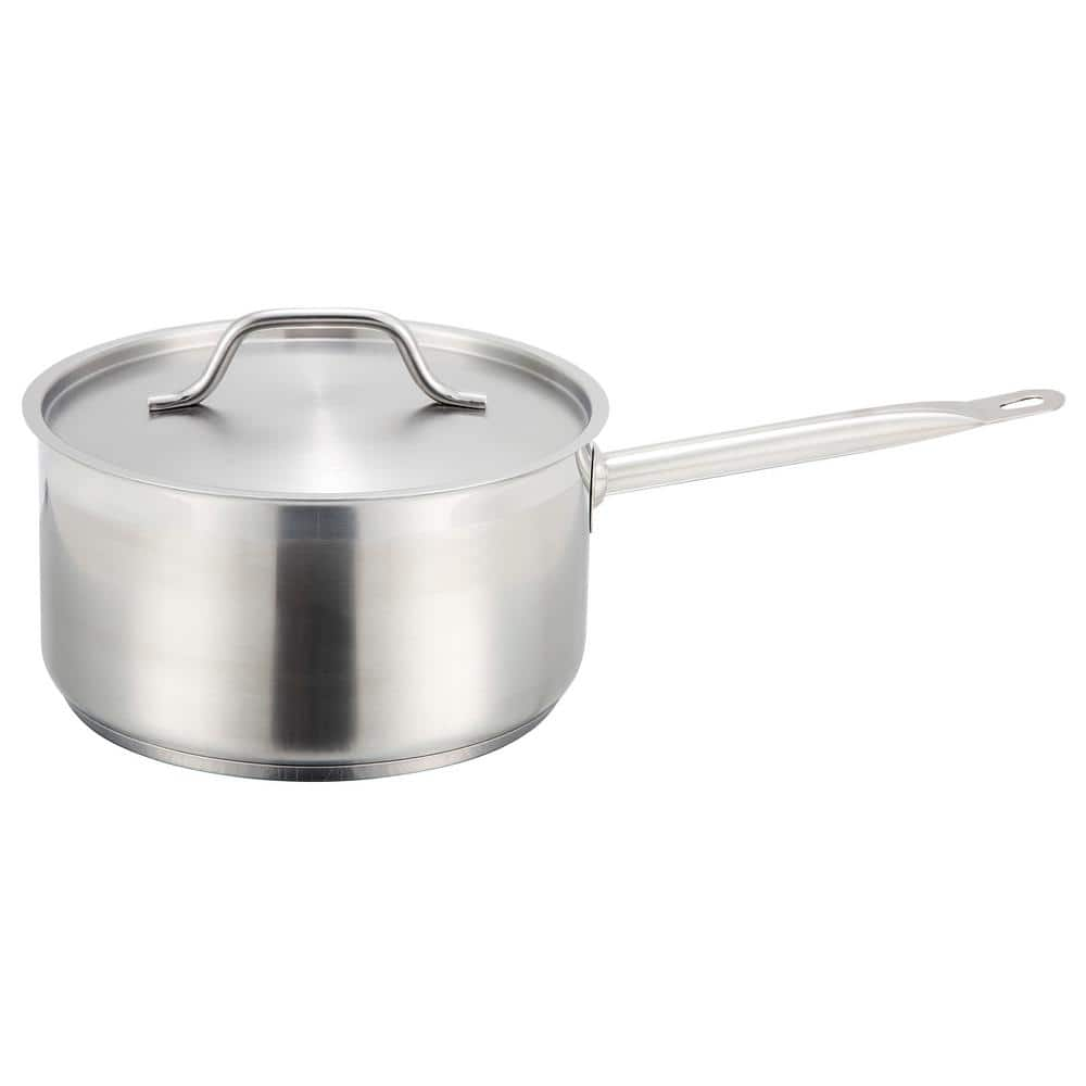 Winco 4.5 qt. Stainless Steel Sauce Pan with Cover