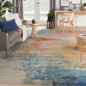 Celestial Sealife Multicolor 10 ft. x 14 ft. Abstract Modern Area Rug