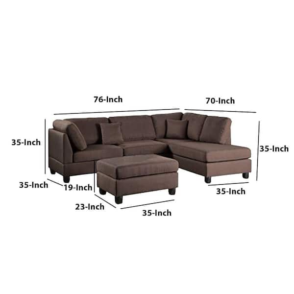 70 Inch Sectional Sofa Baci Living Room