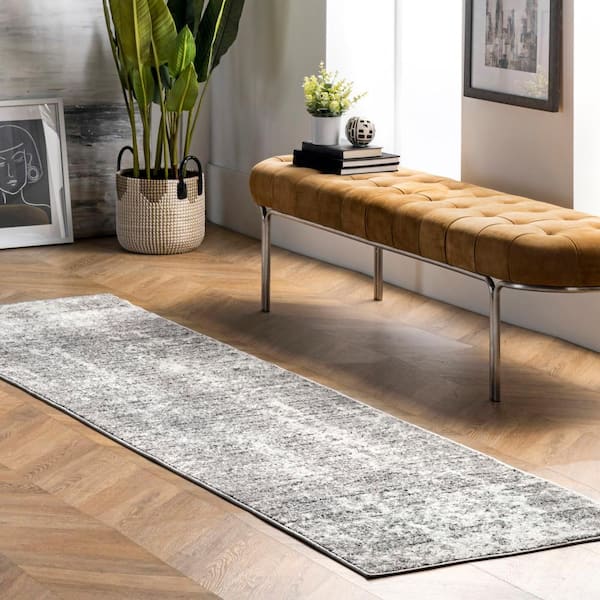 Deedra Misty Contemporary Gray 2 ft. x 6 ft. Runner Rug