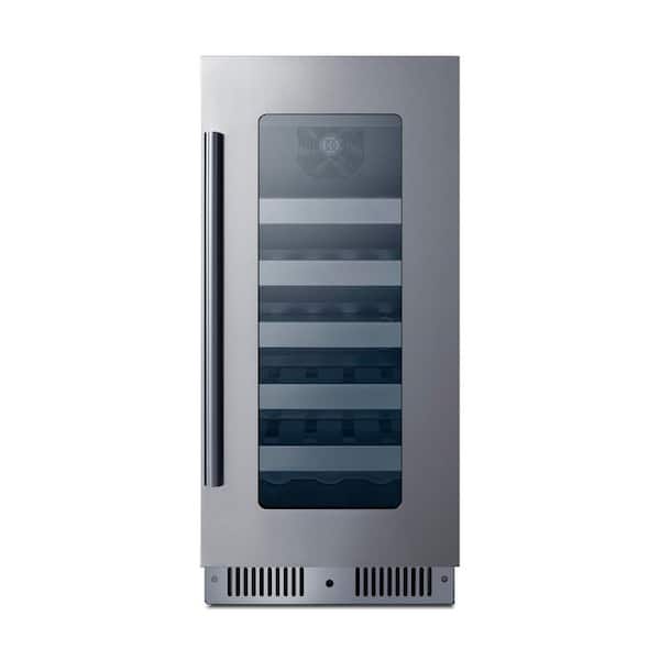 15 in. Built-In 20 Bottle Wine Cooler in Stainless Steel