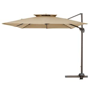 9 ft. 360° Rotation Cantilever Patio Umbrella With Cover And Crank in Beige