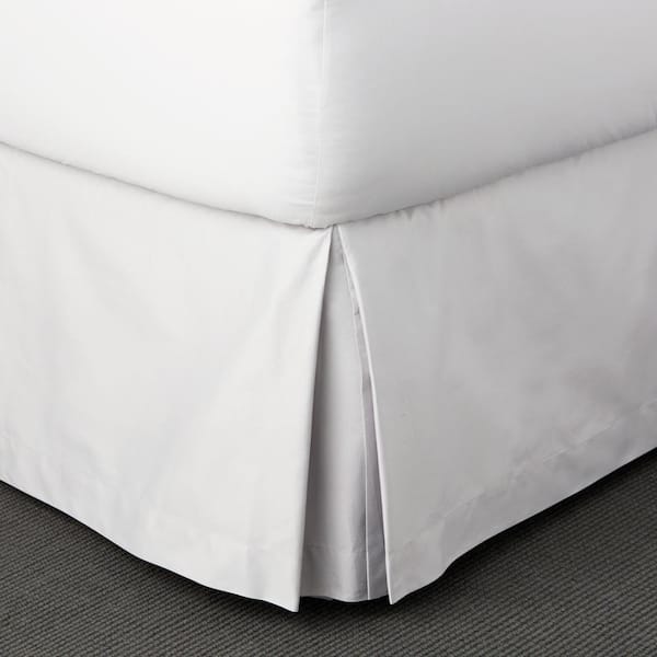 The Company Store Classic Solid Sateen 14 in. White Twin Bed Skirt