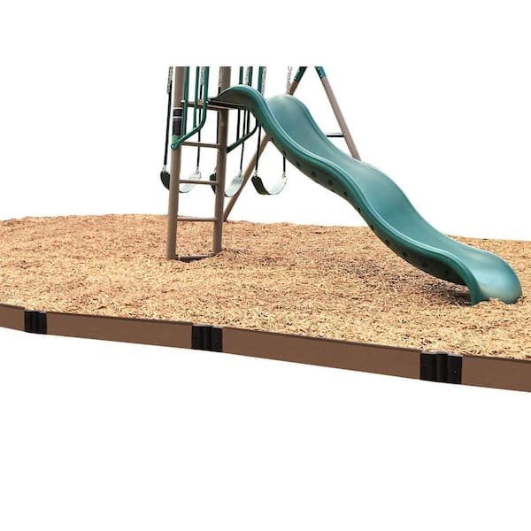 Frame It All 16 ft. x 1 in. Uptown Brown Composite Straight Playground Border Edging