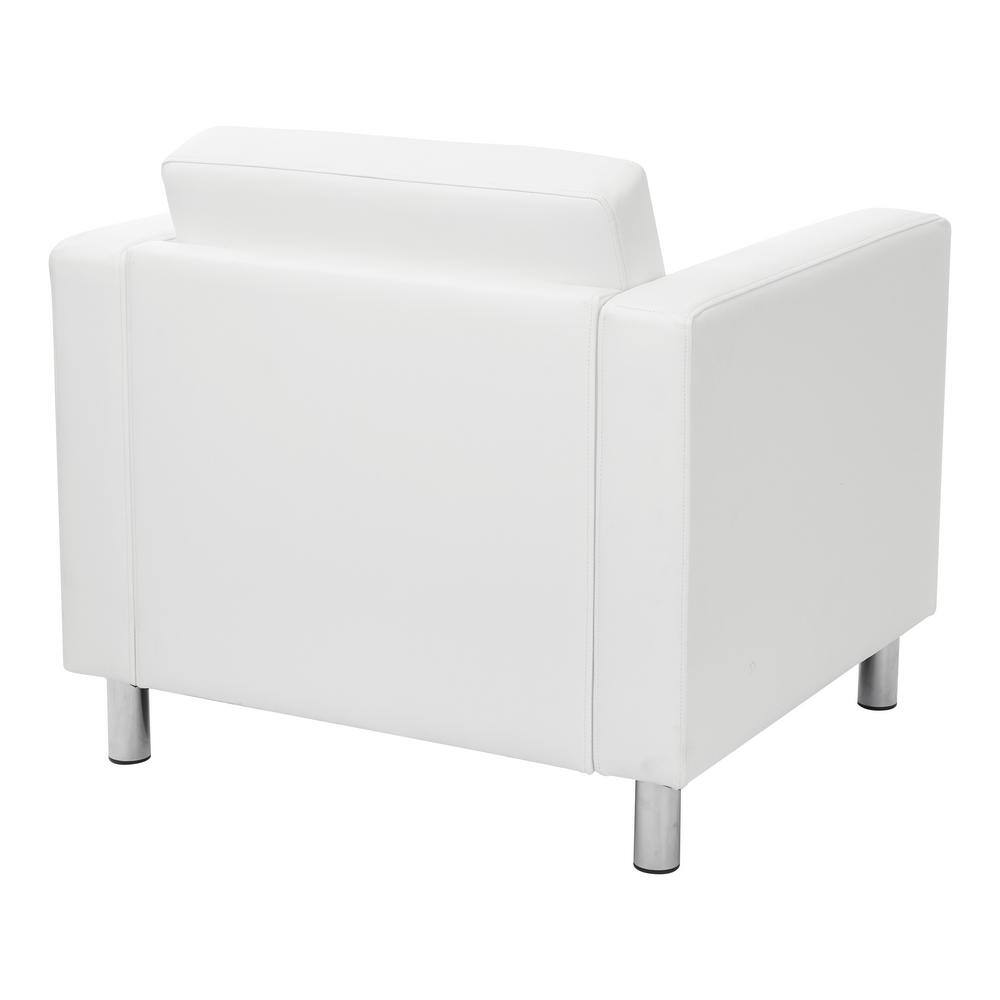Snow Barrel Modern Accent Chair in Faux Leather with Metal Legs
