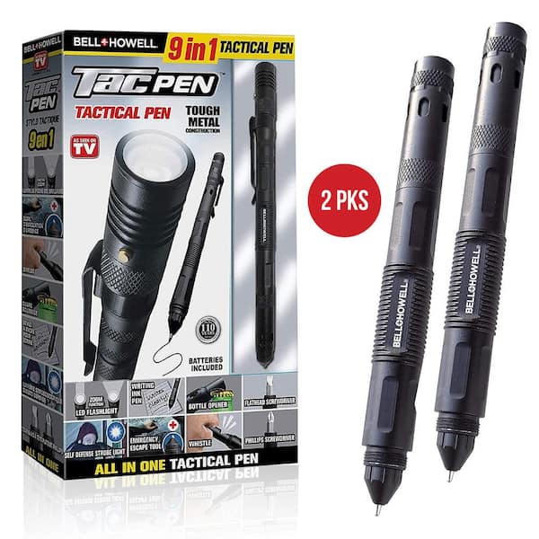Bell + Howell Tac Pen, 9 in. 1 Aluminum 30 Lumens Tactical Pen and  Flashlight 7260 - The Home Depot
