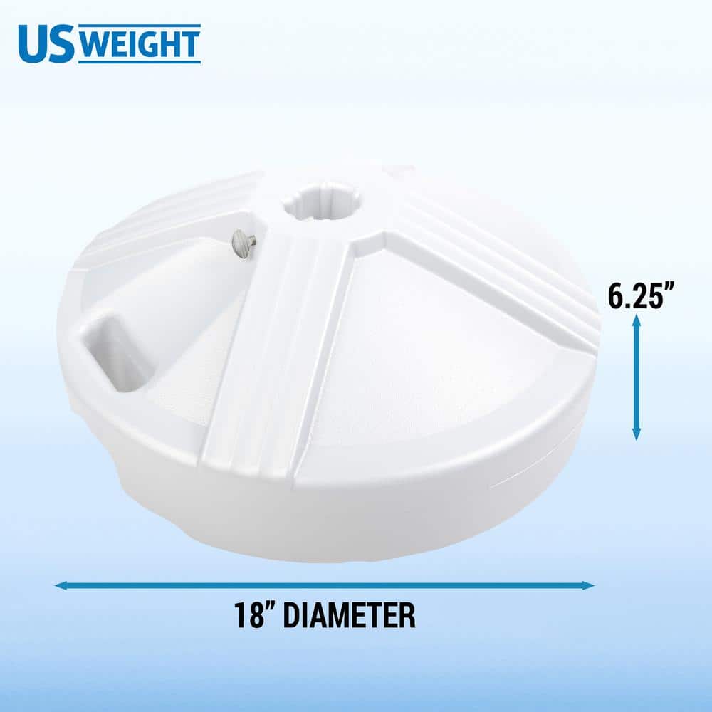 White Fillable Concrete Patio Umbrella Base
