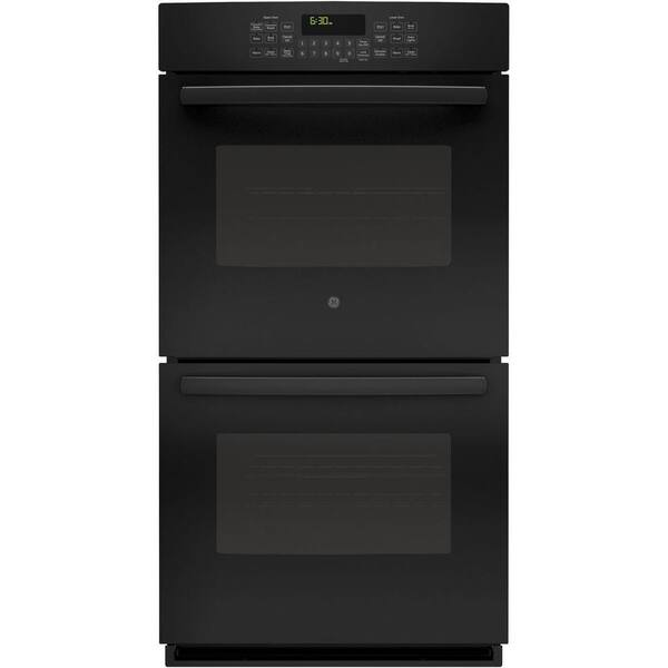 GE Profile 27 in. Double Electric Smart Wall Oven with Convection (Upper Oven) Self-Cleaning and Wi-Fi in Black