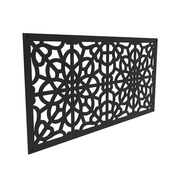 Square 4 ft. x 32 in. Black Vinyl Decorative Screen Panel