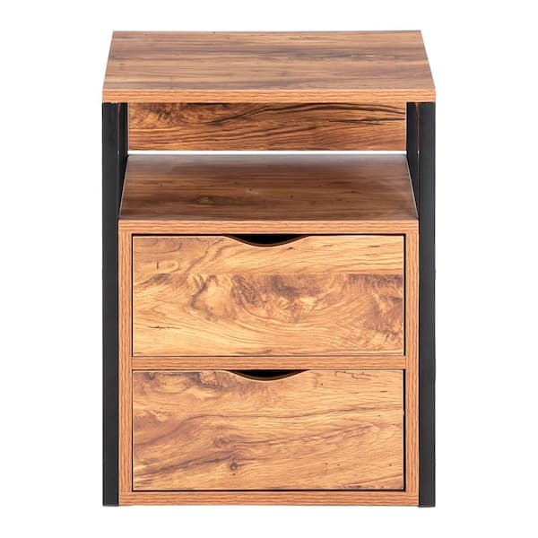 Winado 3-Drawer Antique Wood Color Nightstand (19.6 in. H x 15.7 in. W x 13.7 in. D)