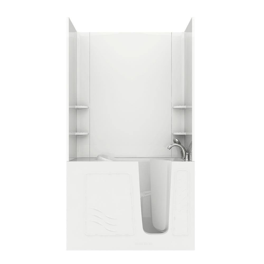 Rampart 4.5 ft. Walk-in Non-Whirlpool Bathtub with Easy Up Adhesive Wall Surround in White price history on PriceWatchPro
