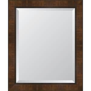 Medium Rectangle Walnut Beveled Glass Classic Mirror (28 in. H x 34 in. W)