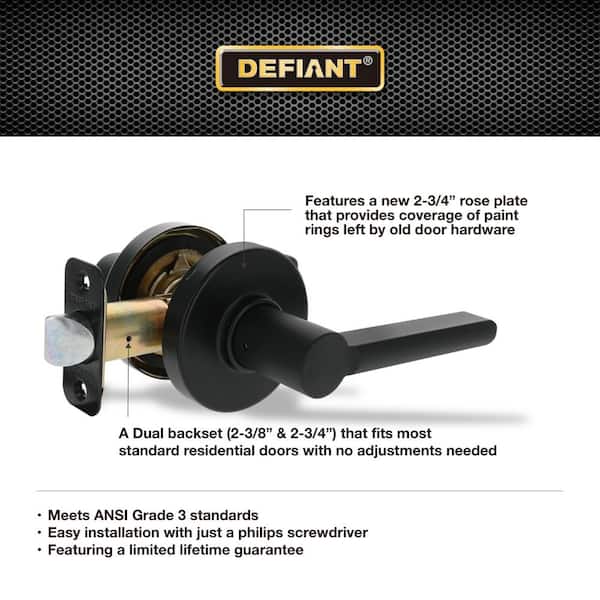 Defiant Tonebridge Matte Black Hall/Closet Door Handle with Round