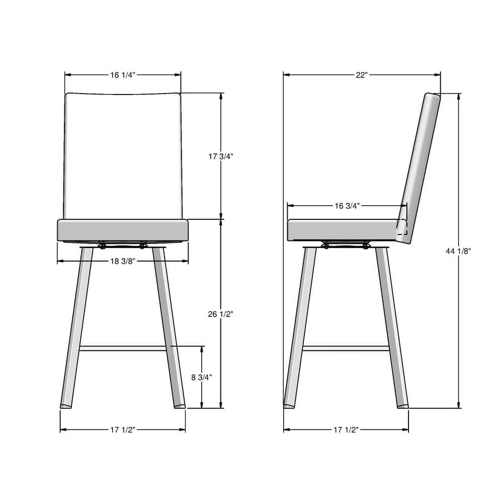 Elmira Light Grey Polyester Swivel Counter Height Barstool