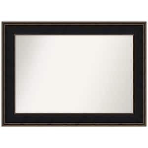 Mezzanine Espresso 43.5 in. x 31.5 in. Non-Beveled Classic Rectangle Wood Framed Wall Mirror in Brown