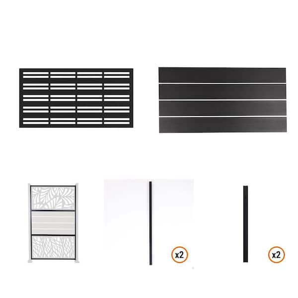 Privacy Screen Kit with Pier Insert and Slate Boards For In-ground Installation with Frame and Posts Deckorators