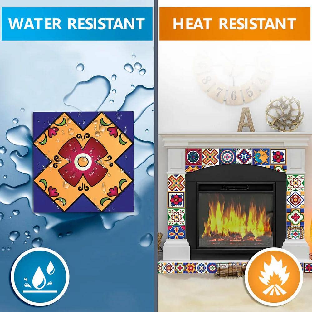 Multicolor Vinyl Peel and Stick Mosaic Tile Set