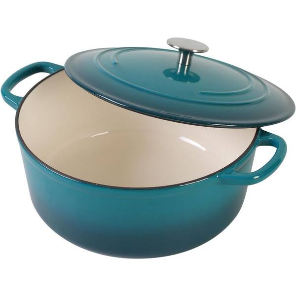 LAIFUCAM 3.5 qt. Purple Enameled Cast Iron Dutch Oven Pot Oven