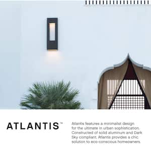 Atlantis 1-Light Satin Black LED Outdoor Wall Lantern Sconce