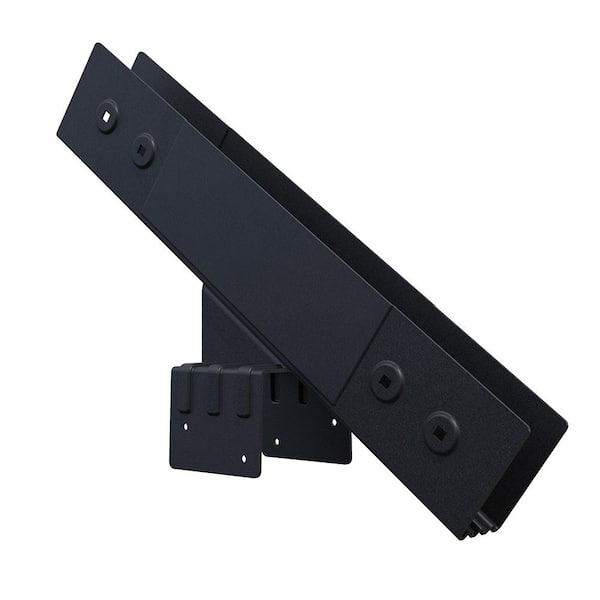 Peak Products Powder Coated Steel Stair Riser (Stringer) Connector in Matte Black for 7-Step Stair Risers