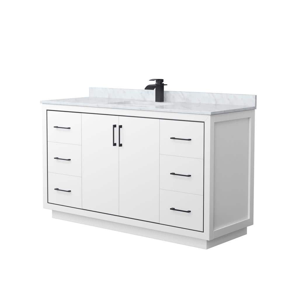 Icon 60 in. W x 22 in. D x 35 in. H Single Bath Vanity in White with White Carrara Marble Top price history on PriceWatchPro